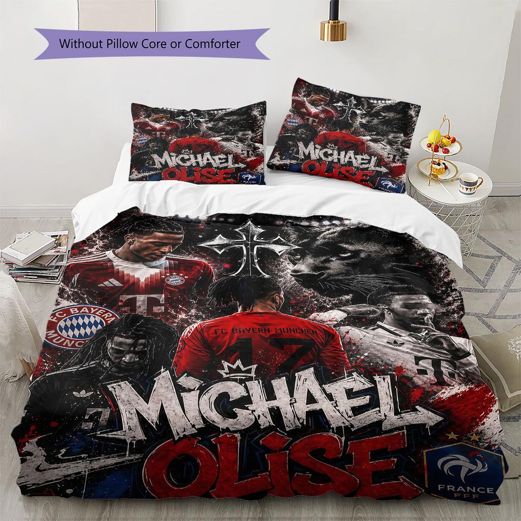 Ropa de cama con estampado de Michael Olise Decoración del hogar Regalo de cumpleaños (1 * funda nórdica + 2 * fundas de almohada, sin núcleo),artículos para fans.