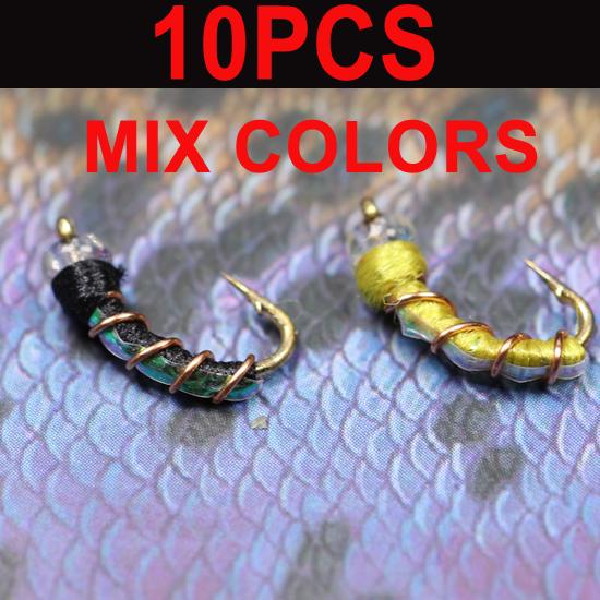 

#16 Мошка-нимфа, муха, Меркурий, зебра, мошка, черная/желтая нахлыстовая наживка для рыбалки, хирономиды #16 чёрный/жёлтый