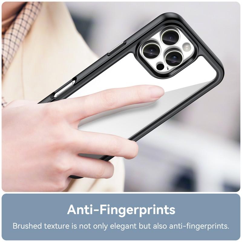 For iPhone 16 Pro Phone Case WANLONFENG XC Series TPU Acrylic Cover with Tempered Glass (Big Lens Hole)