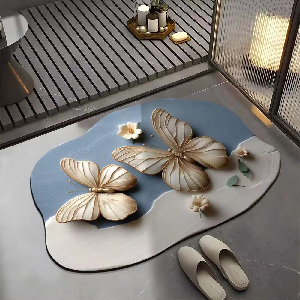 Irregular 3D Flower Diatom Mud Bathroom Anti-slip Absorbent Floor Mat