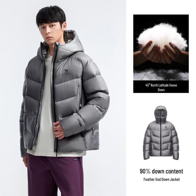 Camel Outdoor Windproof Warm Goose Down Jacket Unisex A35CR28311 XXL