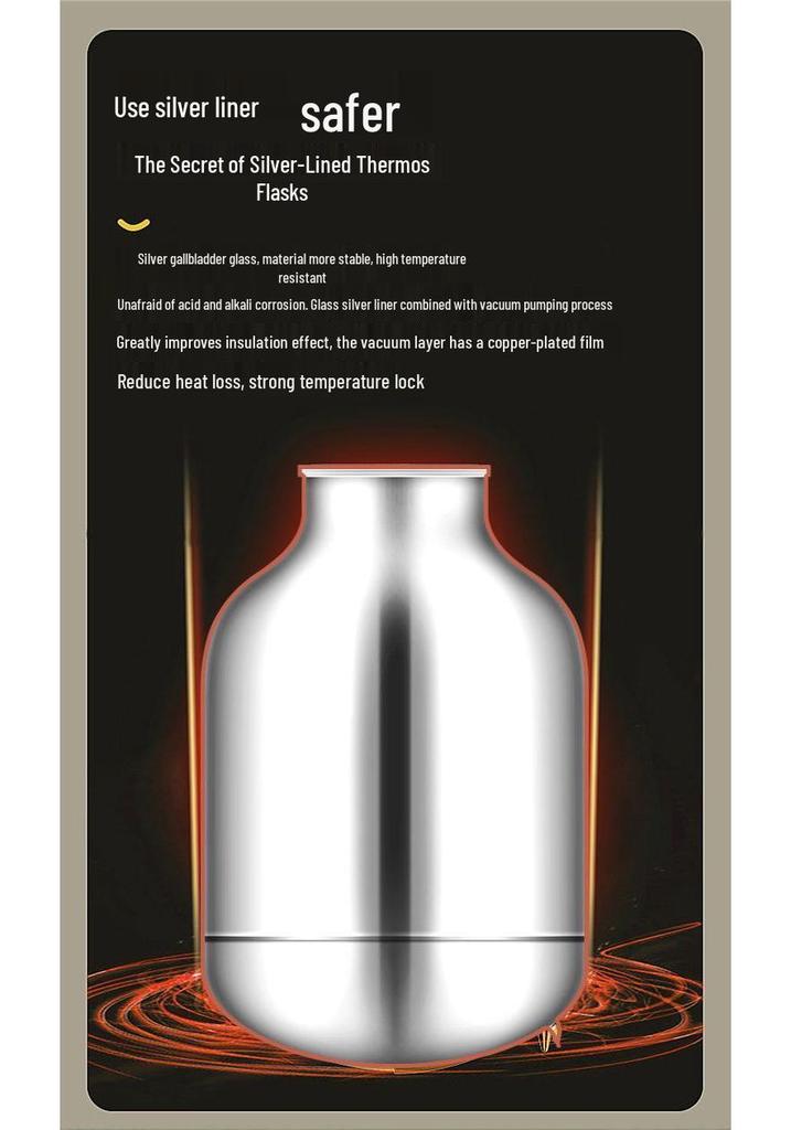 Large Capacity Insulated Glass Thermos for Students & Home Use