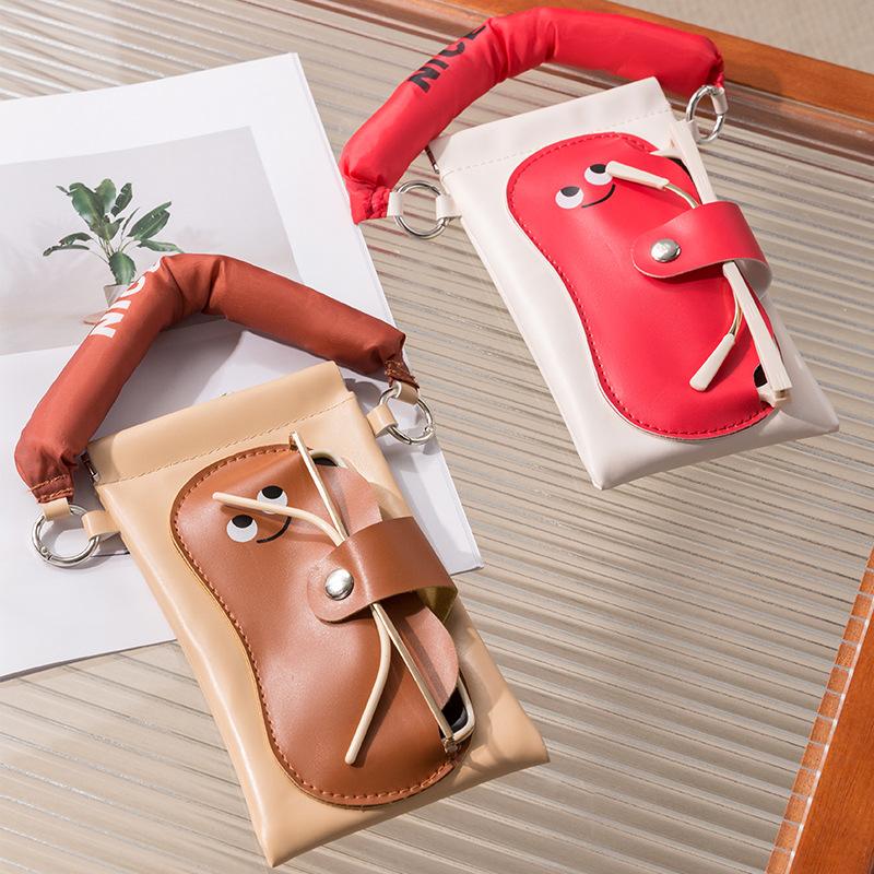Cute 2-in-1 Phone and Sunglasses Bag Portable Glasses Storage Bag with Hanging Sunglasses Car Storage Glasses Pouch