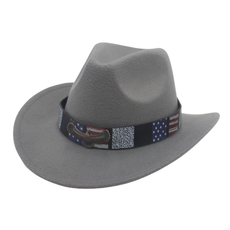 Star Stripe Accessories Top Hat Western Cowboy Hat Bull Head Accessories Felt Hat National Style Freedom Eagle Felt Hat