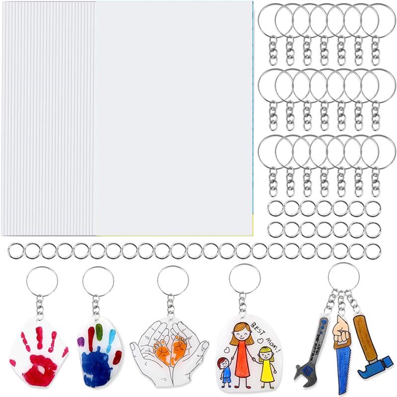 

30PCS Shrink Plastic Sheets For Kids Shrink Films Papers For DIY Handprint Keychains