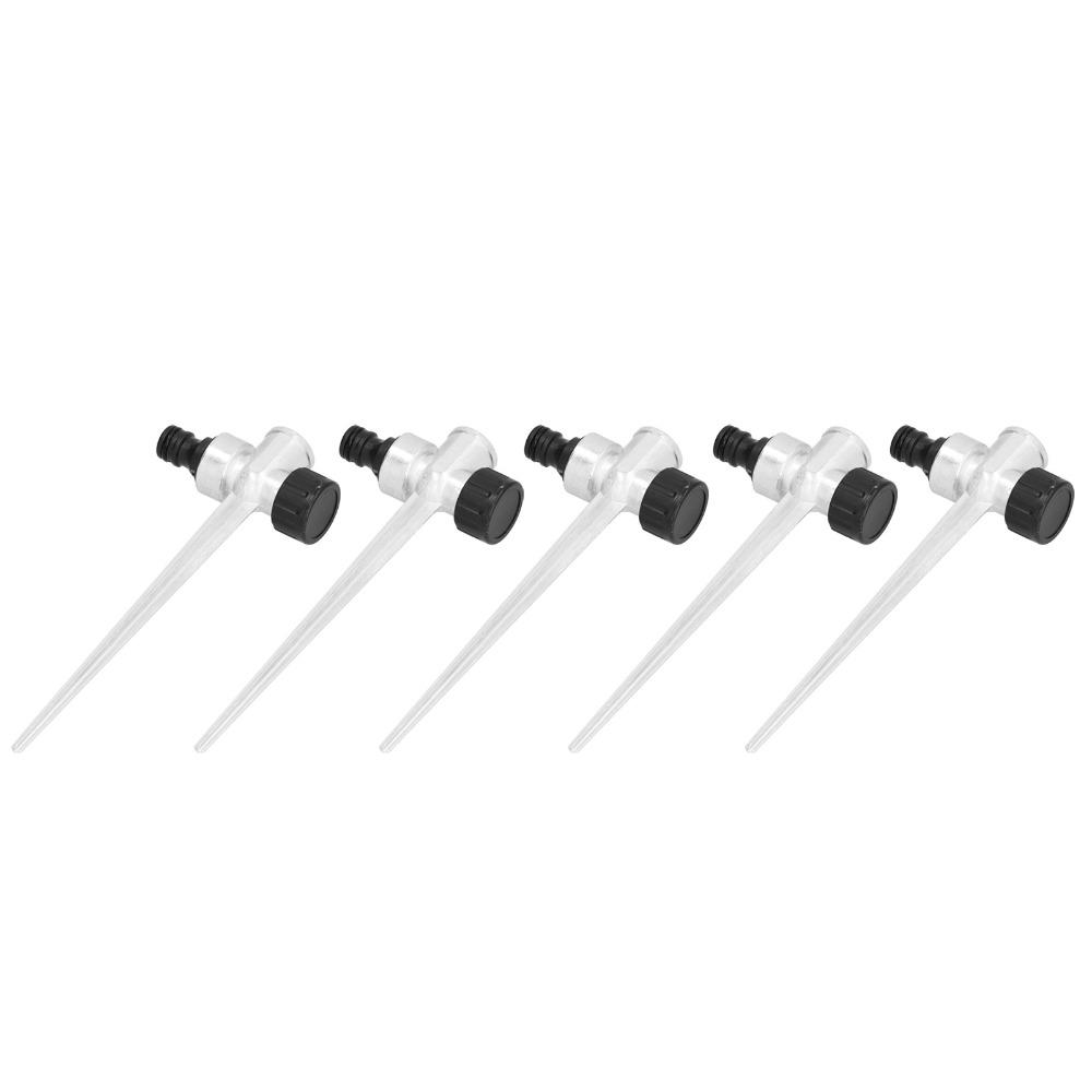 5PCS Silver Lawn Sprinkler Spike Base Zinc Alloy Lawn Sprinkler Spike for Yard  Plant Watering