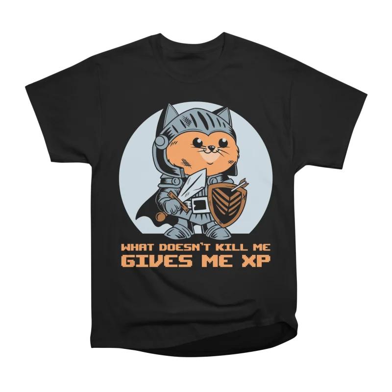 Men Casual Shirts Short Sleeves WHAT DOESN T KILL ME Tees Oversized T-shirts S чёрный