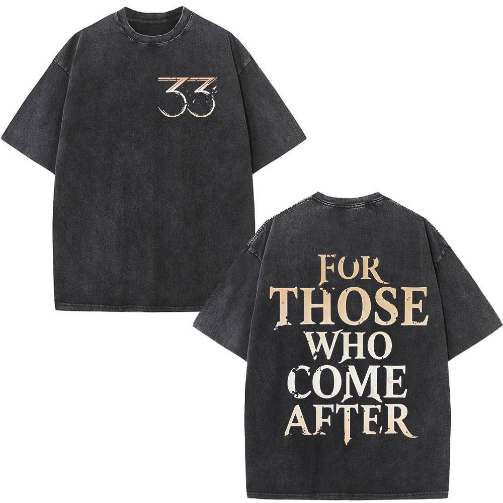 

Футболки Esquie Clair Obscur Expedition 33 с винтажной стиркой, подарок для фанатов игры, мужская и женская одежда, модная футболка с коротким рукавом XL