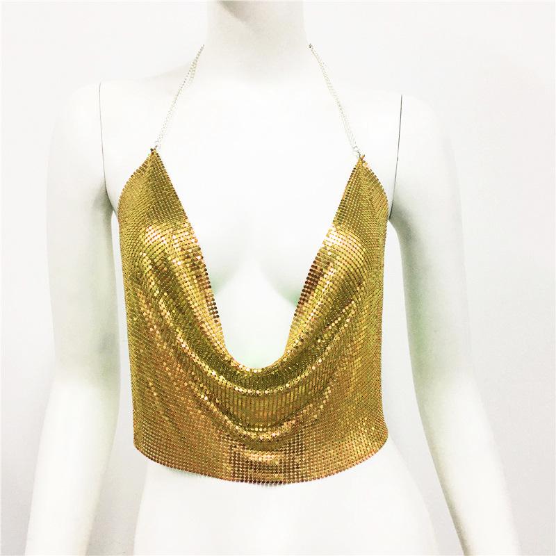 European & American Sexy Sequin Top - Women's Nightclub Party Wear 