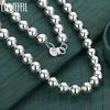 925 Sterling Silver Wedding Jewelry 10mm Beaded Chain 16-30-inch Charm Necklace