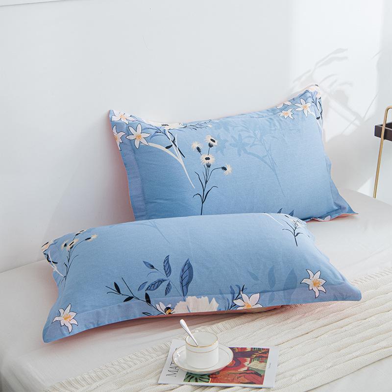 2PCS 48cm×74cm Pillowcase Pair Pillowcase Flower Printed Pillowcase Student Pillowcase Pair