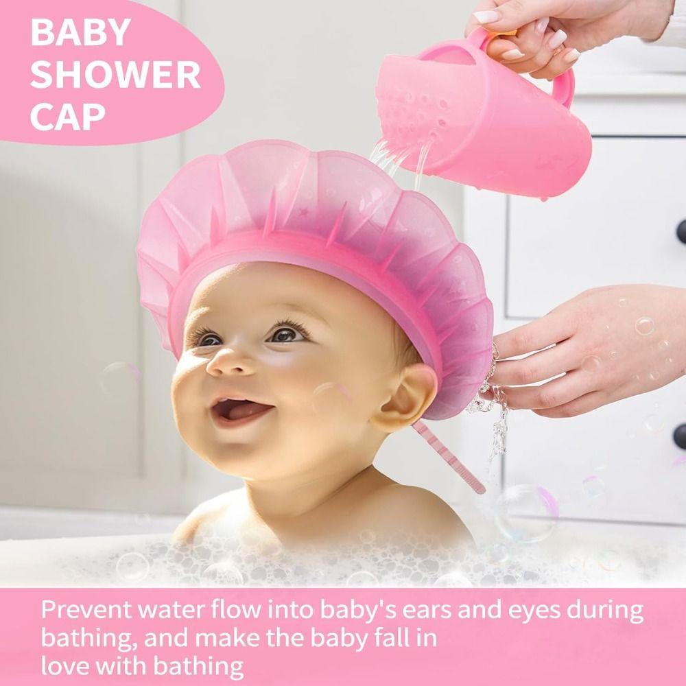 Soft Shower Cap Keep Water Out of Eyes & Ears Head Circumference 12.5"-19" Silicone Toddler Bath Visor Adjustable