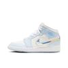 Jordan Air Jordan 1 Mid top Vintage Basketball Shoes GS Blue White FQ9117-400(Team186-)