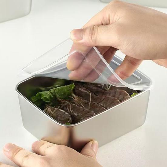 Stainless Steel Food Storage Container with Lid Airtight Lunch Box for Meal Prep Freezer Leak-Proof Stackable Lunchbox for Home Camping Kitchen
