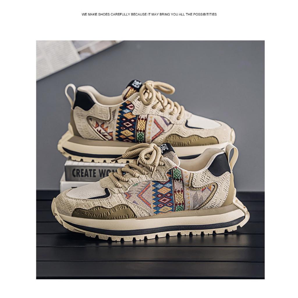 Men's Shoes, Height Increasing, Casual, Sports Shoes, Teenagers, Leather Surface, Thick Sole, Dad's Trendy Shoes