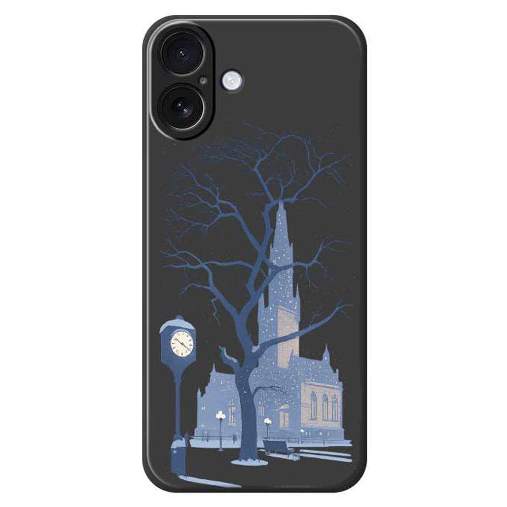 For iPhone 17 Case Street Outside The Castle Pattern Printing Straight Edge TPU Phone Back Cover