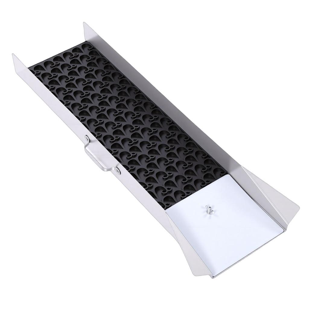 Gold Sluice Box Folding Aluminum Alloy Portable Gold Mining Chute Panning Prospecting Recovery Tool with Rubber Pad
