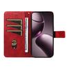 For Xiaomi 15T Leather Case Geometric Line Design Wallet Phone Cover with Wrist Strap