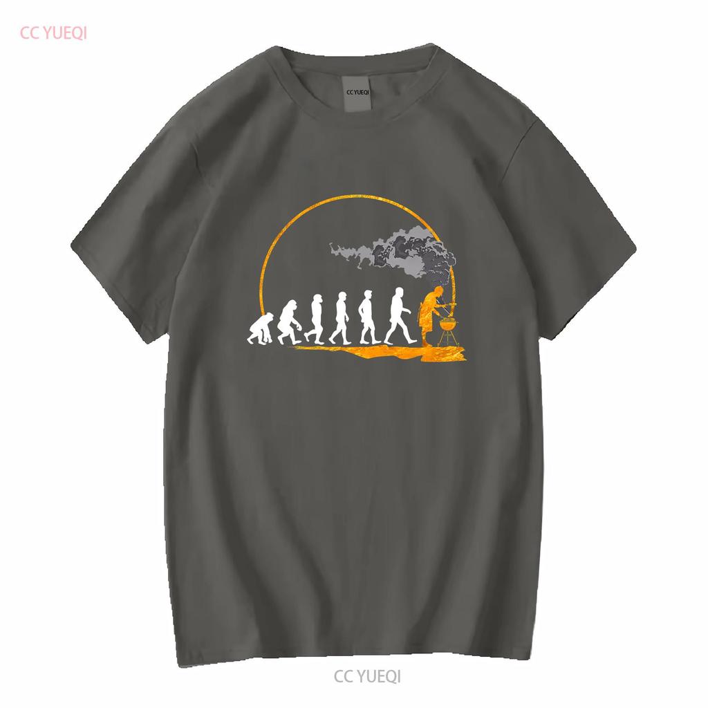 NEW LIMITED Mens Grilling Evolution Of The Grill Smoker T Shirt S 3XL vintage Washed graphic Casual fashion Unisex Comfortable