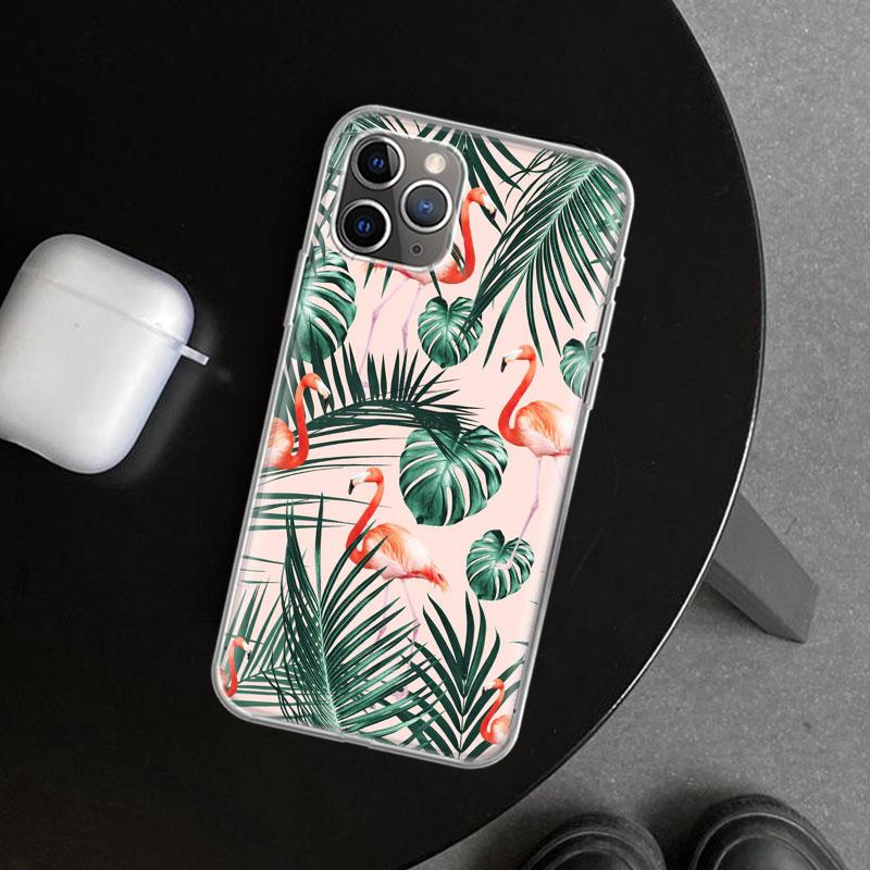 Summer Tropical Plants Green Leaf Phone Case Cover for iPhone 11 12 13 Mini 14 15 Plus 16 Pro Max 17 Air 7 8 + SE Art Customized