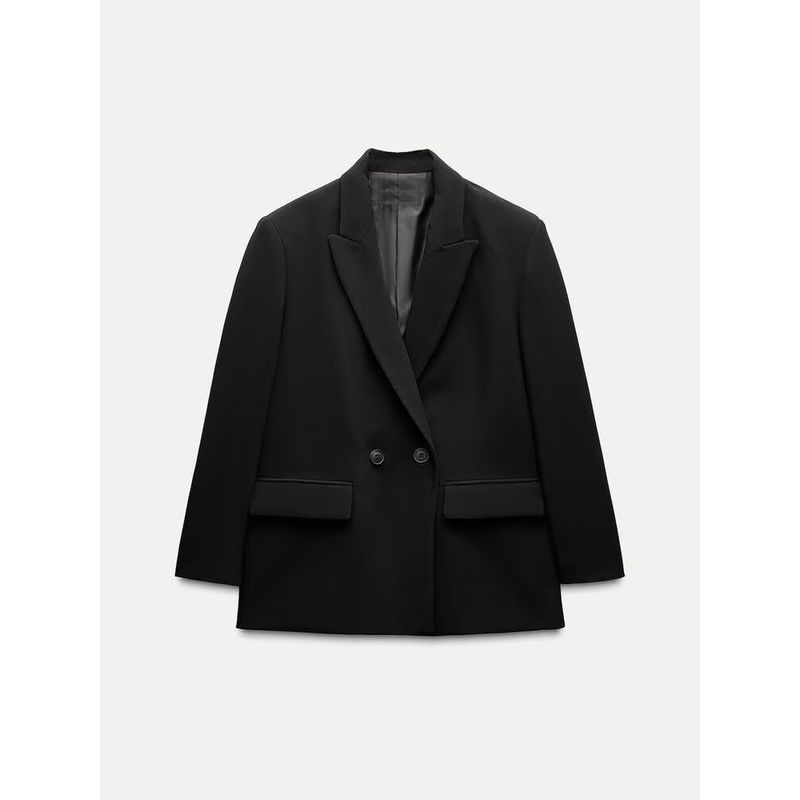 Za2025 Spring New Women's Clothing All-Matching Turn-down Collar Long Sleeve Loose Double Breasted Suit Outwear 8769901 800