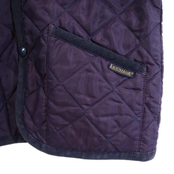 LAVENHAM Quilted Jacket 36 Purple Hood Women Used