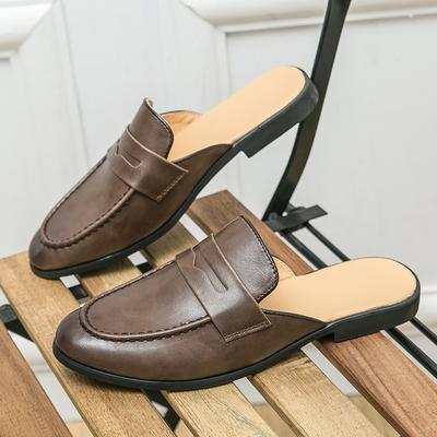 Nuevas Zapatillas de Media Piel para Hombre Zapatos de Conducir Masculinos Negro Marrón Casual Mocasines Transpirables Zapatos de Borlas Zapatos Hombre
