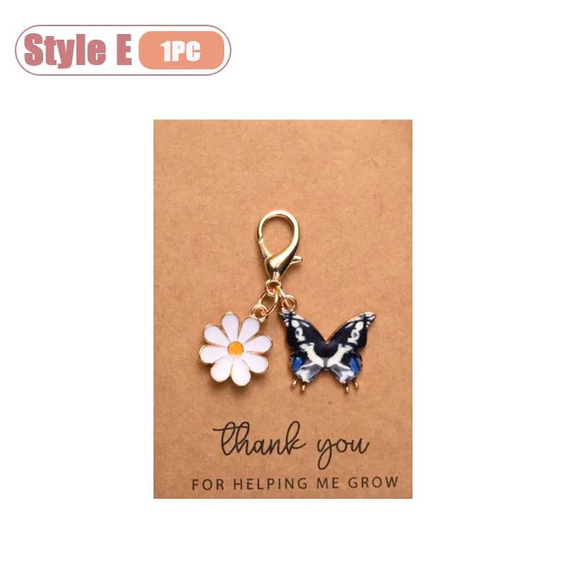 1-20PCS Cute Colorful Butterfly Daisy Keychain Drop Oil Handmade Gift for Thanksgiving Friendship Appreciation Keepsake