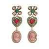 Flower Love Round Portrait Earrings Light Luxury High-end Palace Style Earrings