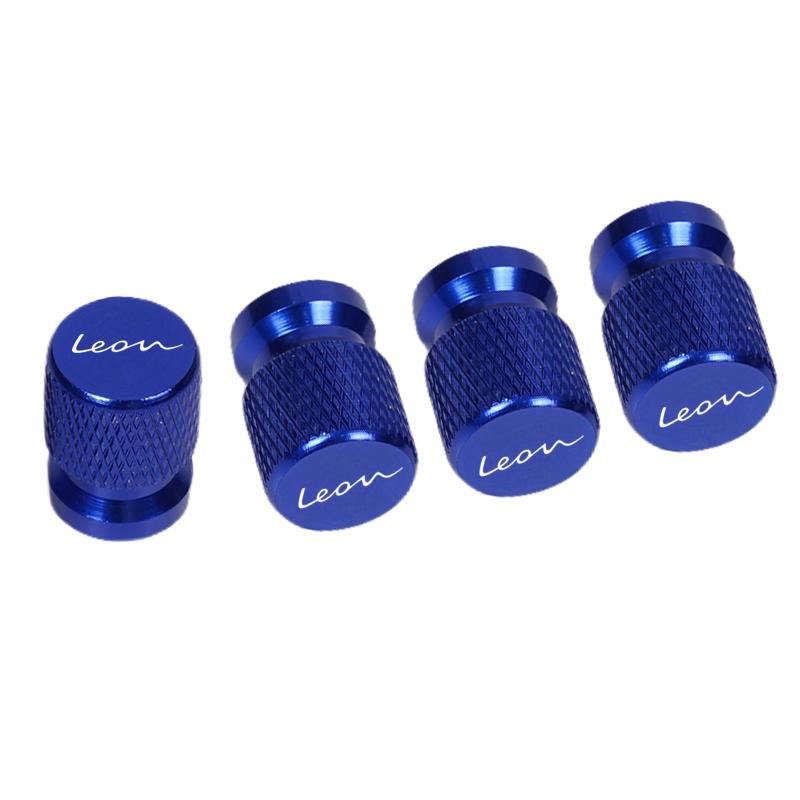 4pcs Car CNC Aluminum Tire Valve Air Port Stem Cover Caps for Seat Leon Accessories