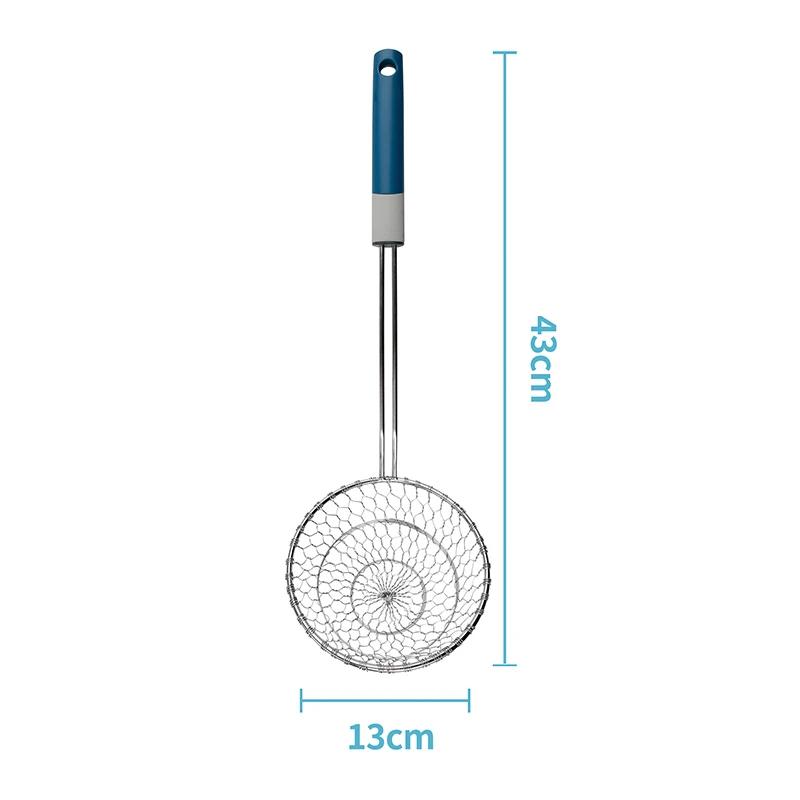 Household Noodle Dumpling Screen Small Kitchen Fried Hot Pot Fence Scoop Up Colander Strainer Leaky Spoon Filter Screen Spoon