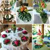 10pcs/20pcs Hawaii Artificial Palm Leaf Turtle Back Leaf Jungle Beach Theme Party Flower Arrangement Mat Accessories Cup Mat