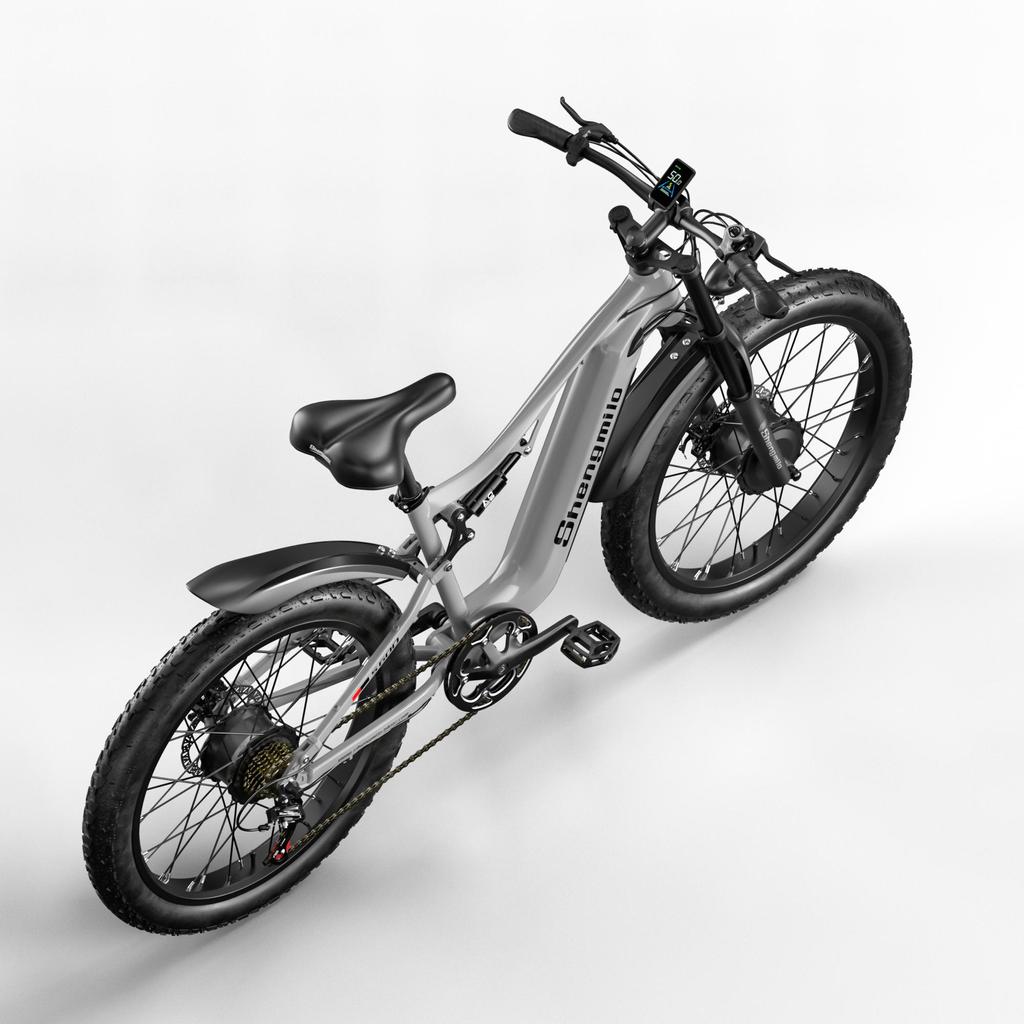 Shengmilo S600 Adult 2000W Men's E-Mountain Ebike with Two Motors, 48V17.5AH840WH Battery,26 Inch Wide Tyre Men's Electric Bike