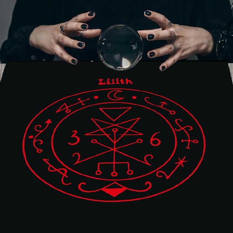 Mystisches Symbol Astrologie Tischdecke Altartuch Quadrat Divinationen Kartentischdecke Hexerei Decktuch