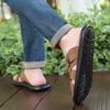 Men Black Leather Slippers Simple Flats Summer Brown Outdoor Roman Sandals Outdoor Beach Shoes Over Sized