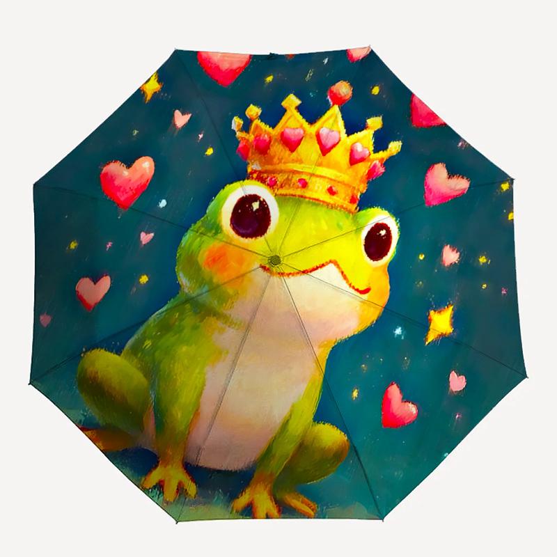 

1pc Frog Love Automatic Open/Close, 8-Rib Durable Frame, Compact Folding, Elegant Man/Women s Travel060