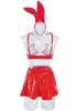 European Patent Leather Bunny Girl Costume Set: Nightclub Role-Playing Erotic Lingerie