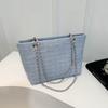 Fashiable Casual Plaid Chain Solid Color Tote Bag, Large Capacity Simple and Versatile Shoulder Bag, Women's Armpit Bags
