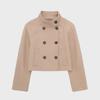 2023 Women's European & American Double-Breasted Wool Stand Collar Jacket