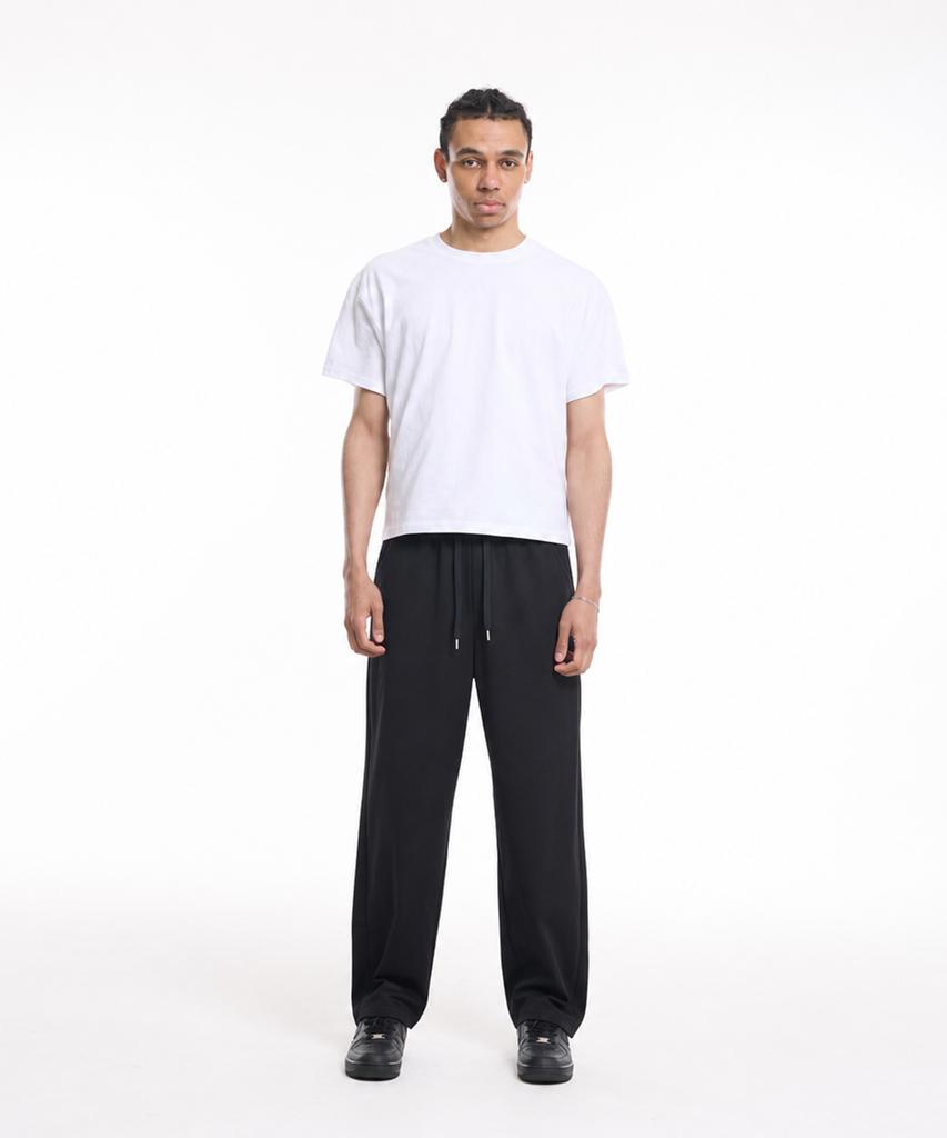CREAM SODA LAB Air Essential Side Cut Wide Elastic Pants Black