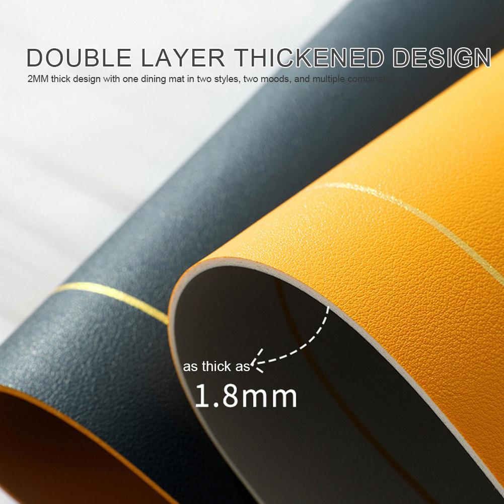 Double-Sided Leather Placemat Heat Resistant Insulation Coffee Mats Oil-Proof Nordic Style for Indoor Outdoor Dinner Table Decor