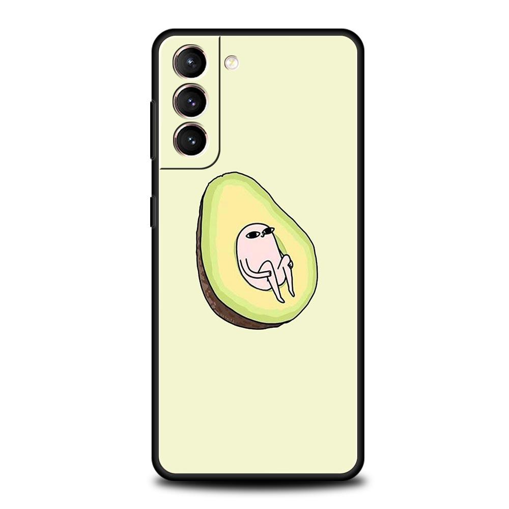 Cute Avocado Baby Yoga Phone Case For Samsung Galaxy S24 S23 S22 S20 Ultra S21 FE 5G S10 S9 Plus S10E Soft Silicone Cover
