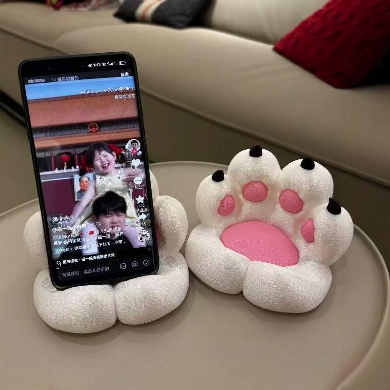Cat Paw Portable Phone Holder Multi Functional Phone Stand Creative Desktop Holder Base Style High Aesthetic Stress Relief Craft