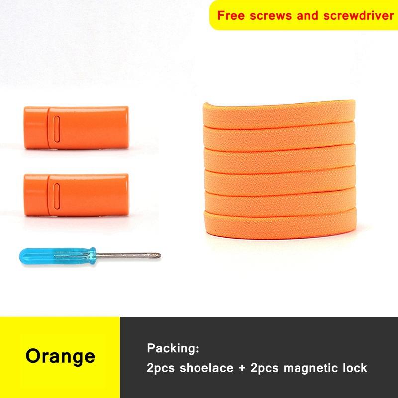 Colorful Magnetic Lock elastic Shoelaces Without ties Elastic Laces Sneaker No Tie Shoe laces Kids Adult Flat Shoelace for Shoes