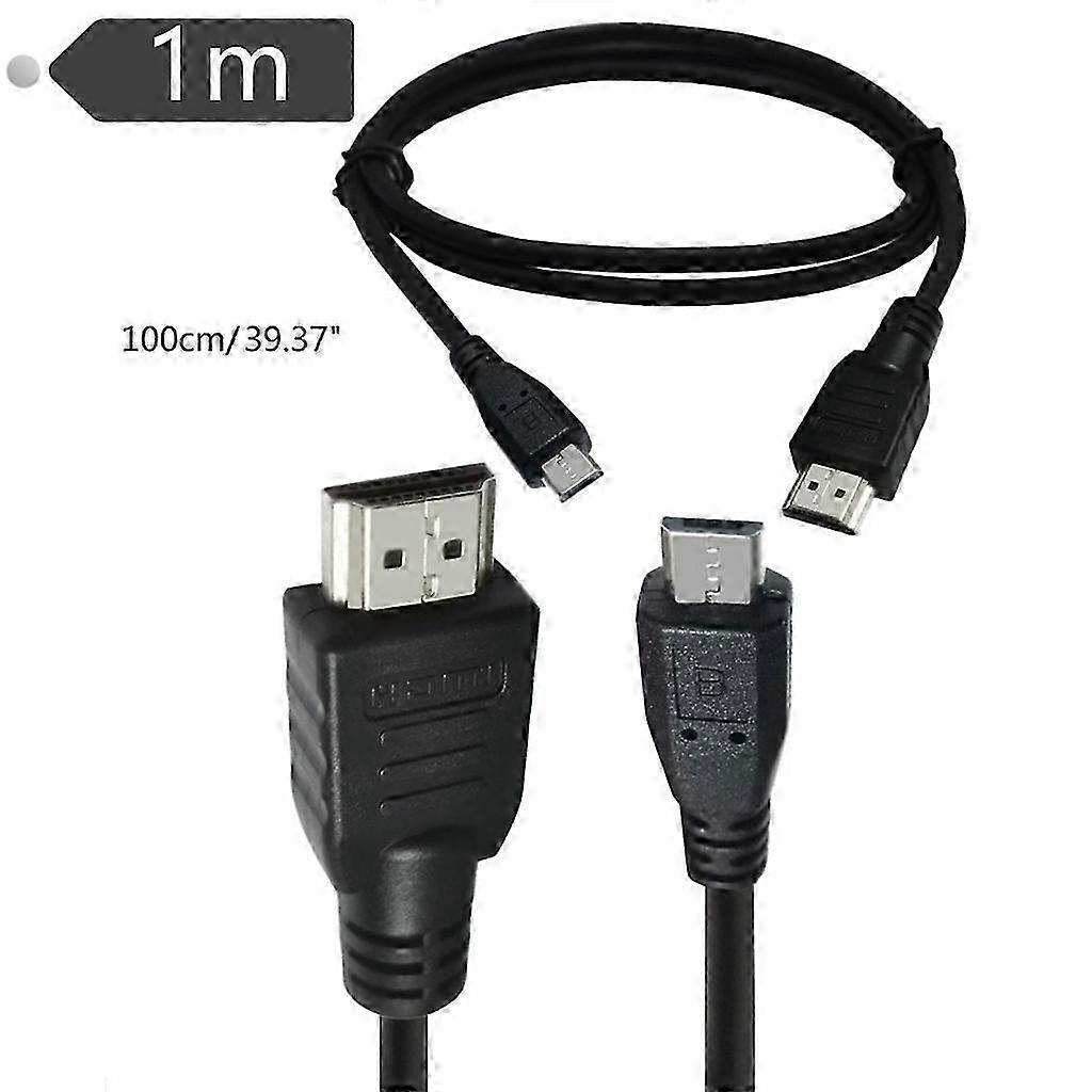 1M HDMI to Micro USB Cable Adapter Male Data Charging Cord Converter Connector