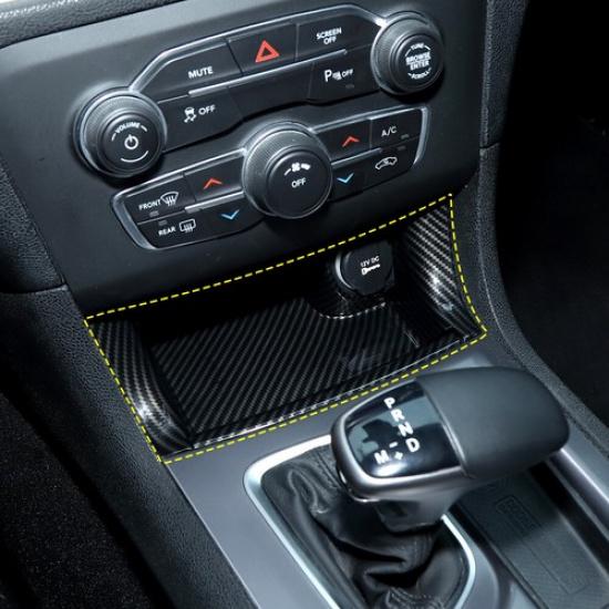 4X Center Gear Shift Storage Box Cover Trim for Dodge Charger 2011+ Carbon Fiber