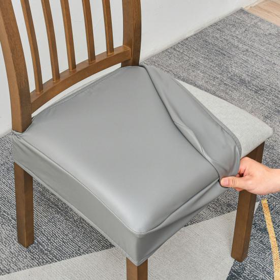Housse de siège élastique en similicuir antidérapante imperméable résistante à l'huile isolation thermique couleur unie résistante aux rayures