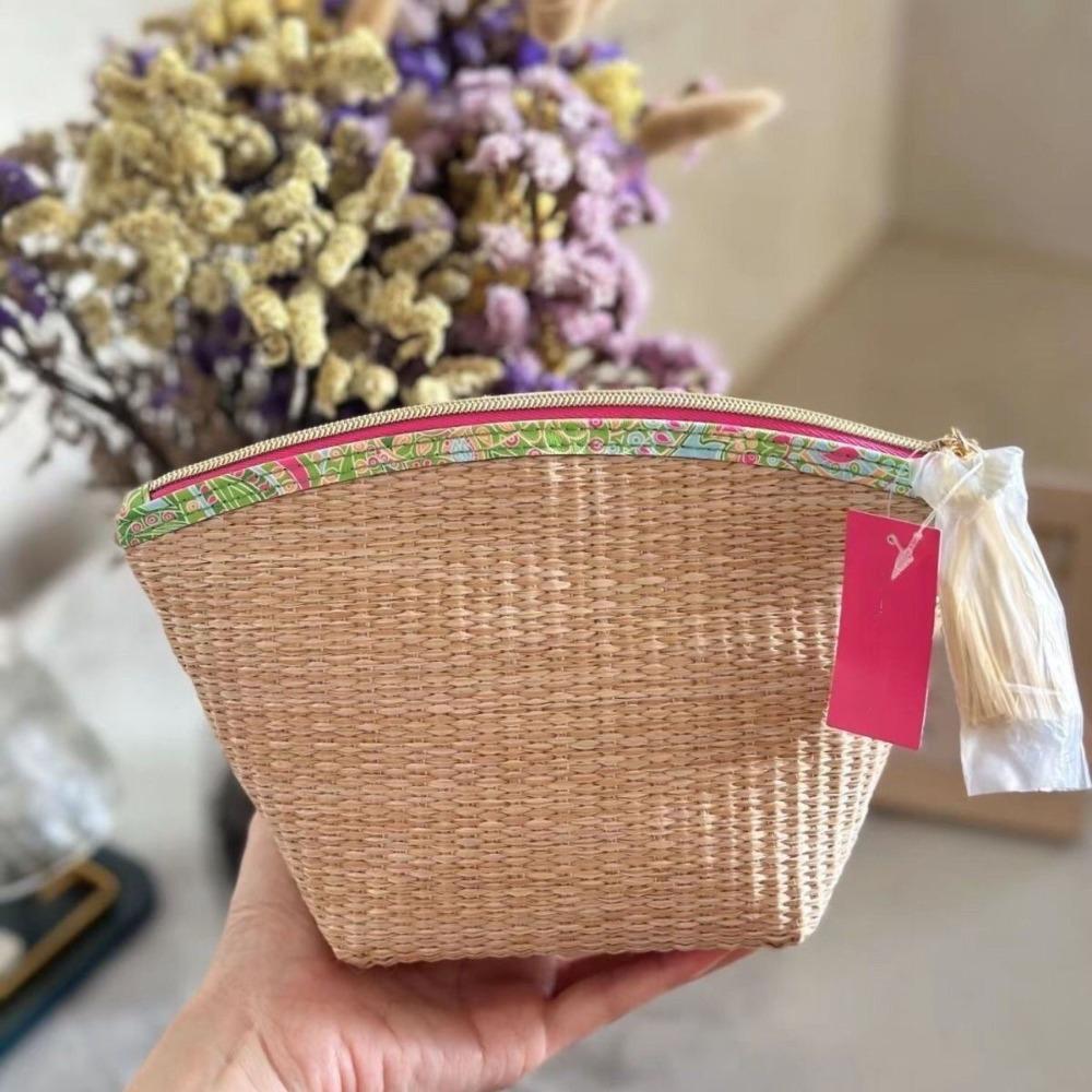 

Портативная соломенная сумка-клатч, многофункциональная соломенная косметичка, подарочные сумки для хранения средств по уходу за кожей