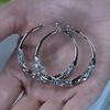 925 Sterling Silvery Large Round Earrings for Women- Minimalist Round Design, Cool Color Aesthetics, Versatile Daily Party Accessories