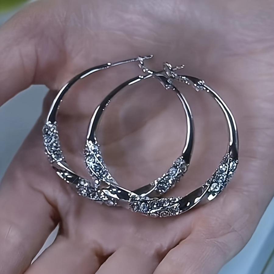 925 Sterling Silvery Large Round Earrings for Women- Minimalist Round Design, Cool Color Aesthetics, Versatile Daily Party Accessories
